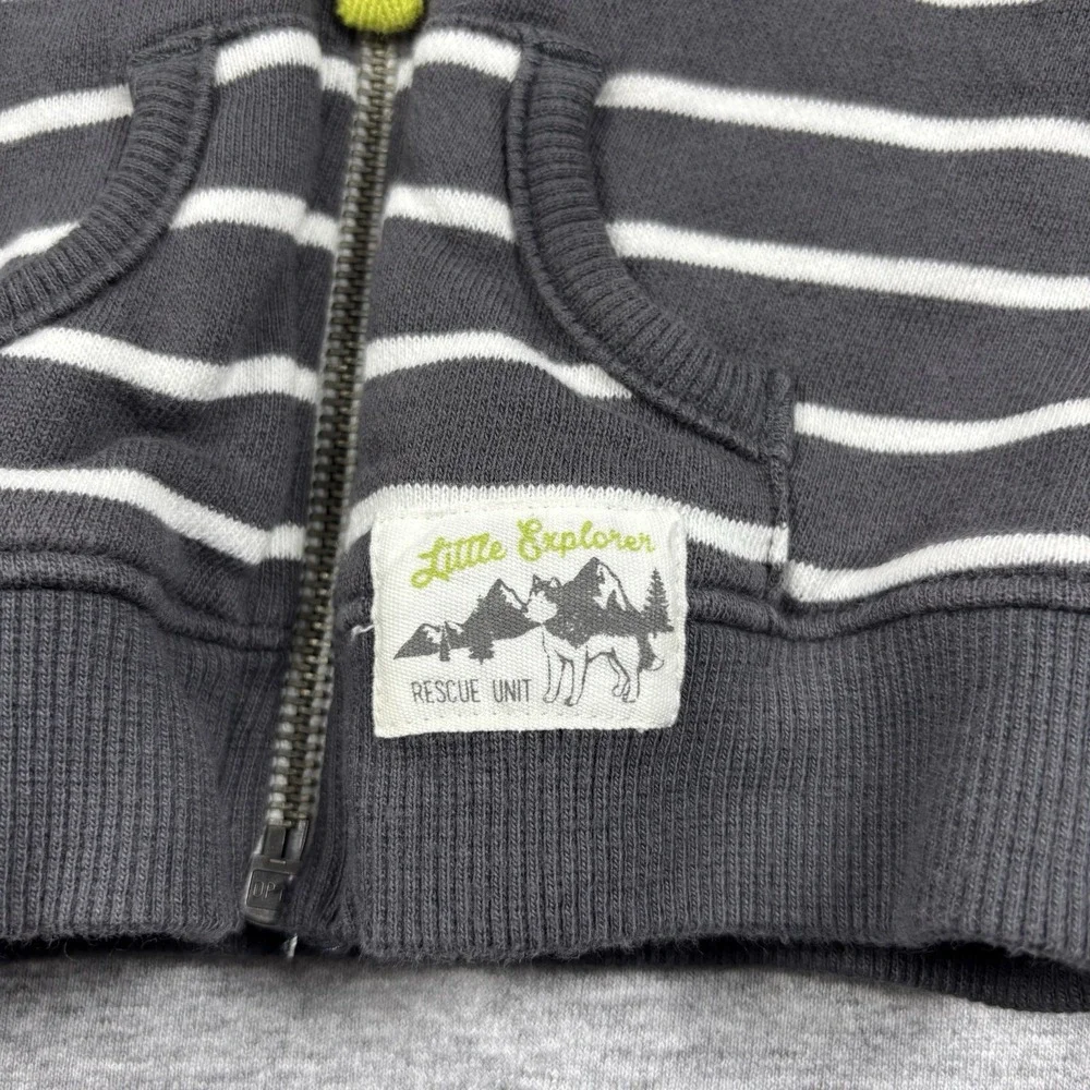 Carter's 9 Months Dark Green & White‎ Striped Hooded Boys Dog Jacket Baby